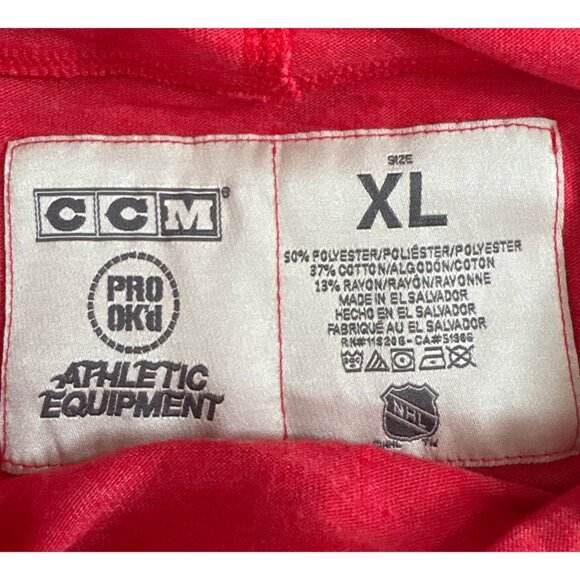 CCM Detroit Red Wings Hoodie Red Lightweight XL NHL Logo - Picture 3 of 5